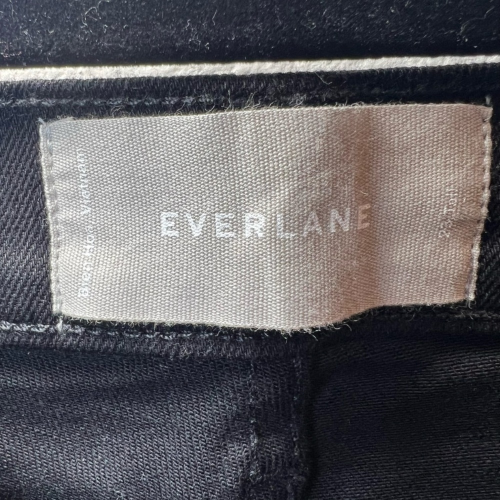 Everlane High Rise Skinny Jeans Black Denim Stretch Classic NEW Women's 23 Tall - Picture 7 of 14